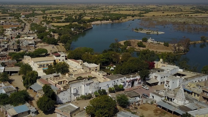 Rohet Garh Jodhpur heritage hotel Rajasthan incredible drone photo of the whole of Rohet
