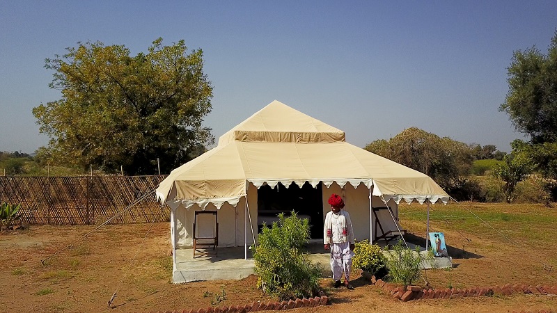 Godwad Leopard safari camp Bera Rajasthan photo of outside of tent